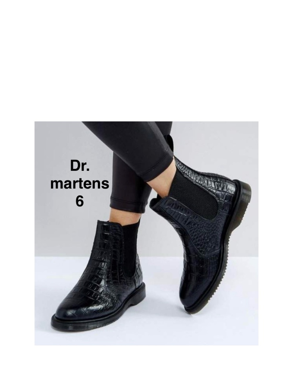 Dr. Martens women’s  Flora Croc Chelsea Boot Size 6 black ⭐️⭐️⭐️